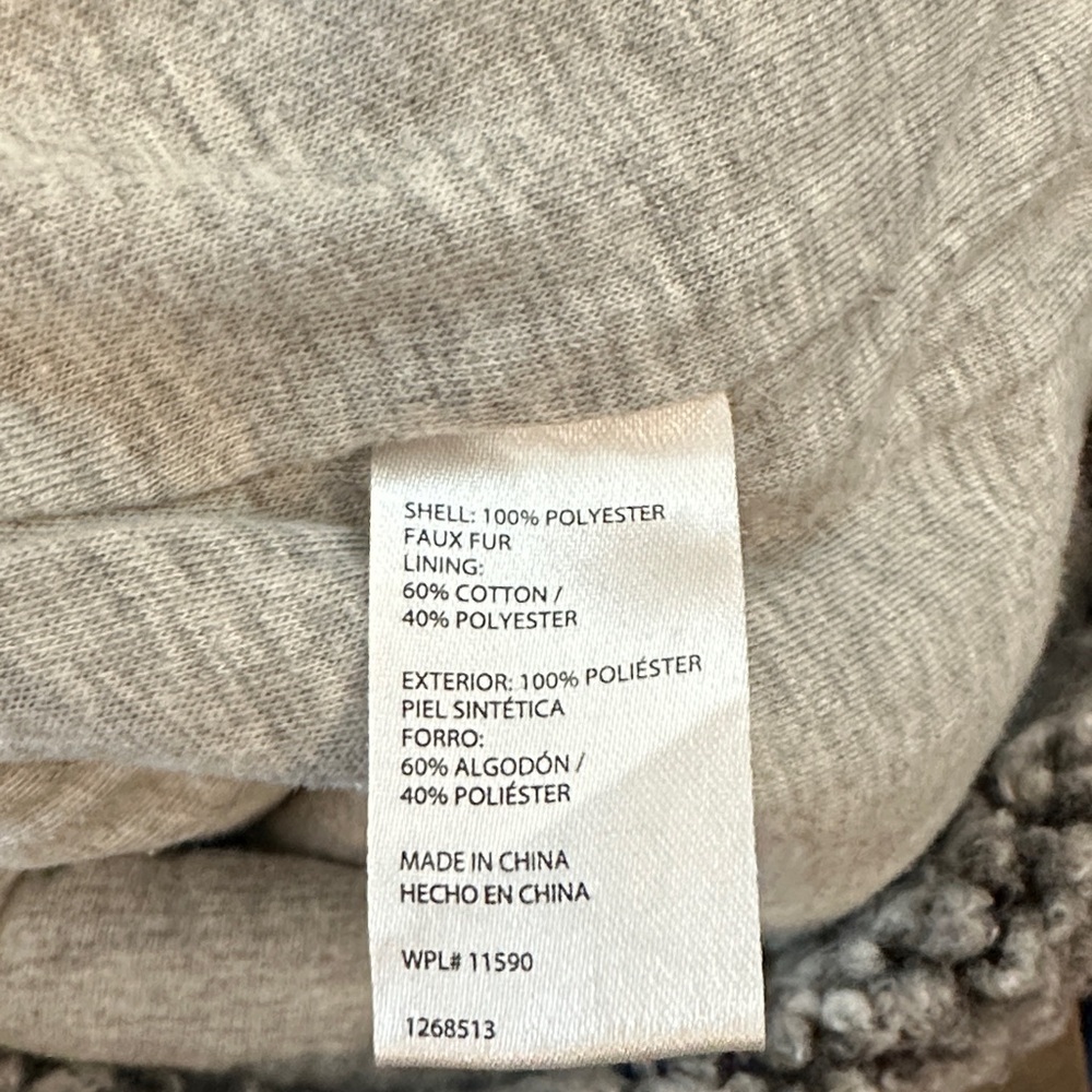 Sherpa Pullover Jacket Gray Faux Shearling 1/4 Zip Cozy Teddy Size (see measurem - Picture 8 of 8